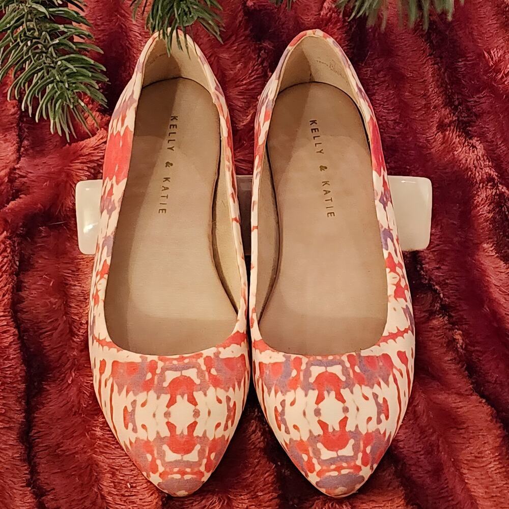 Kelly & Katie Pirassa Tie Dye Balletcore Sz 7.5 Orange Coral Pink Purple Boho‎